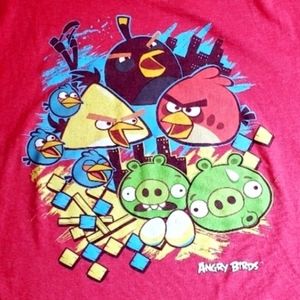 GRAPHIC TEE Angry Birds Red Oversized XL Mens